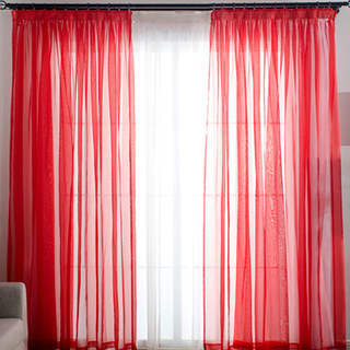 Smarties Red Soft Sheer Curtain 3