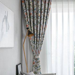 Harvest & Bird Multi Coloured Floral Blackout Curtain 2