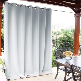 Malibu Waterproof Light Filtering Ivory White Twill Outdoor Curtain