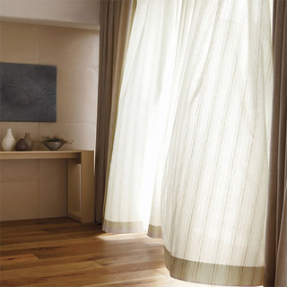 Country Escape Striped Linen Voile Curtain 1