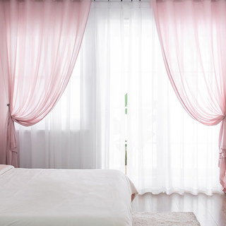 Sundance Textured Striped Pink Semi Sheer Curtain