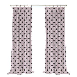 Black & Light Lilac Polka Dot Print Curtain 6