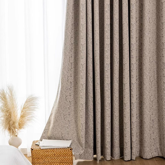 Allure Luxury Jacquard Beige and Cream Lace Curtain 1