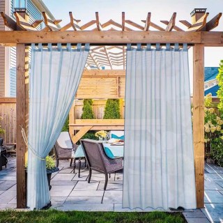 Laguna Outdoor Waterproof Haze Blue Voile Curtain 2