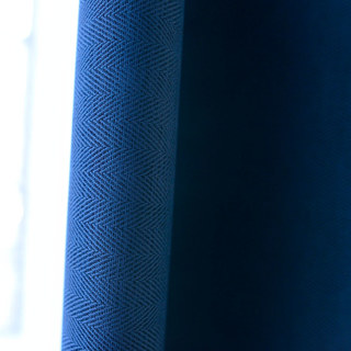 Blackout Zigzag Twill Navy Blue Curtain 2