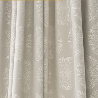 Dandelion Luxury 3D Jacquard Champagne Cream Curtain 1