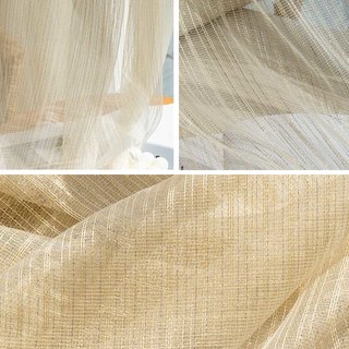 Moonlight Cream Gold Glittering Mesh Net Curtain 5