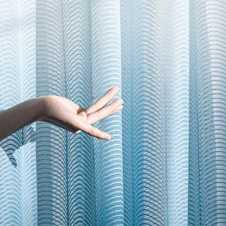 Reef Ripple Ombre Blue Sheer Curtain 6