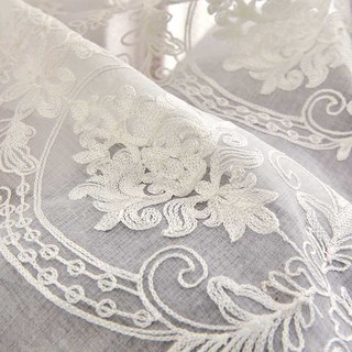 Royal Embroidered White Sheer Curtain 7
