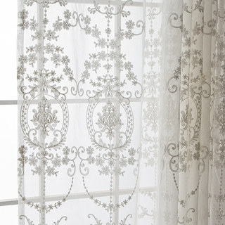 Royal Embroidered White Sheer Curtain 2
