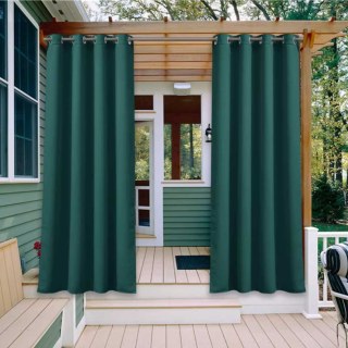 Malibu Waterproof Light Filtering Dark Green Outdoor Curtain