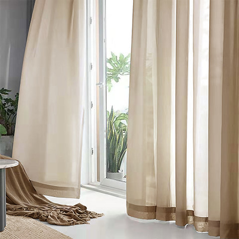 Soft Breeze Mocha Chiffon Sheer Voile Curtain 1