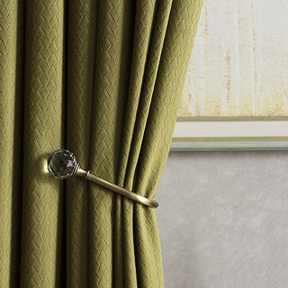 Scandinavian Basketweave Olive Green Velvet Blackout Curtains 3