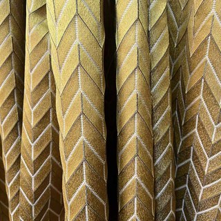 Elegante Art Deco Chevron Gold Curtain