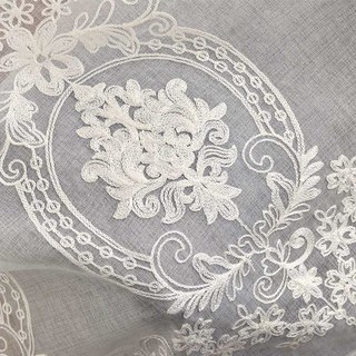 Royal Embroidered White Voile Curtain 8