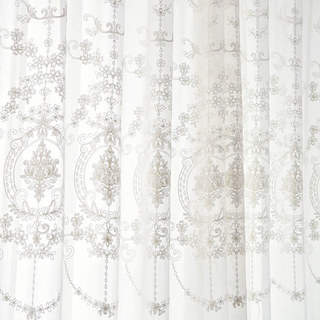 Royal Embroidered White Voile Curtain 5