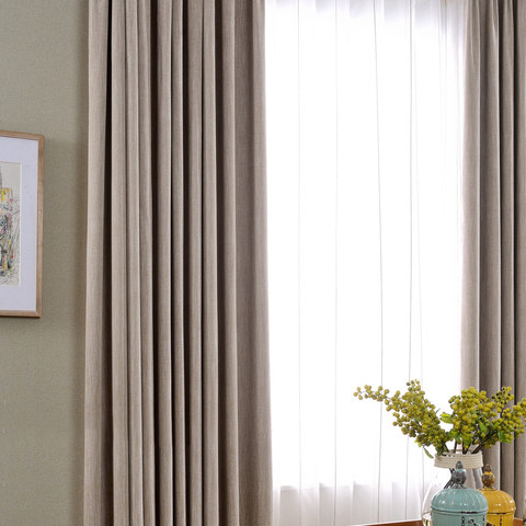 Cozy Subtle Textured Mocha Brown Blackout Curtain 1