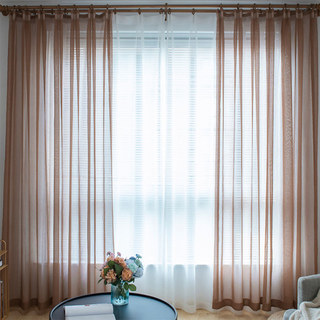 Luxe Coffee Brown Sheer Curtain 2