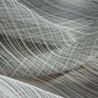 Moonlight Ash Gray Glittering Striped Mesh Net Curtain 2