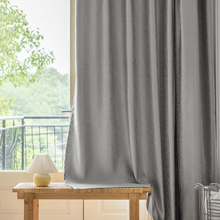 Metallic Fusion Luxury Jacquard Silver Gray Blackout Curtain 3