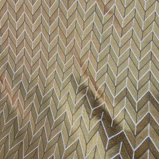 Elegante Art Deco Chevron Mustard Yellow Gold Curtain 5