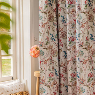 Ravishing Redbirds Multi Color Floral Blackout Curtains 2