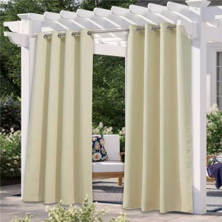 Malibu Waterproof Light Filtering Cream Outdoor Curtain